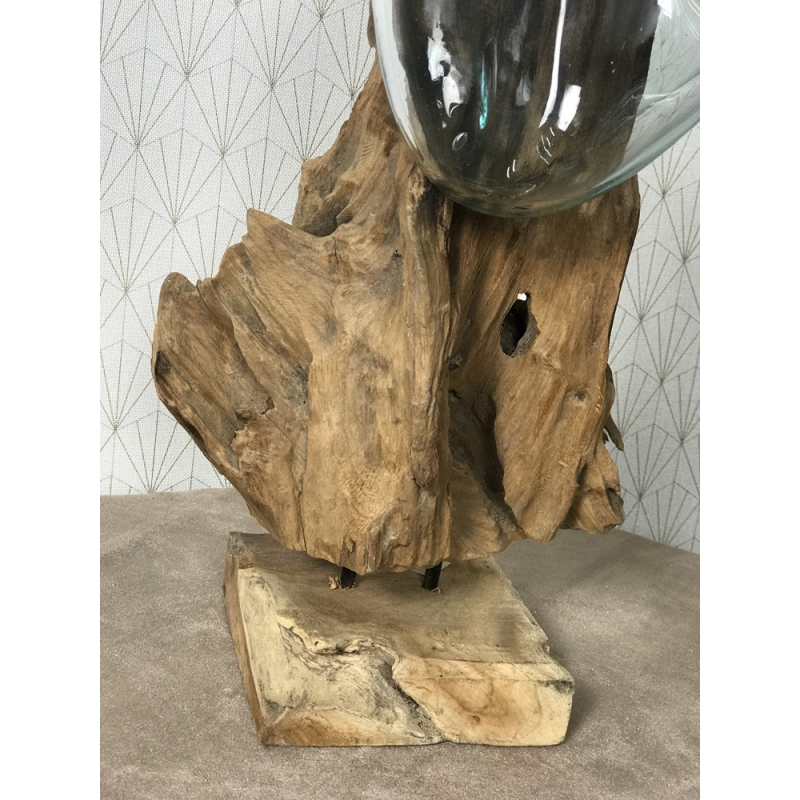 Aquarium ou vase bois floté S