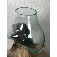 Aquarium ou vase bois floté S