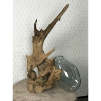 Aquarium ou vase bois floté S